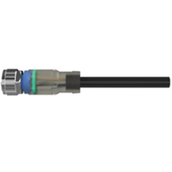 LED-M12, female straight head, PUR towing chain mounting black cable