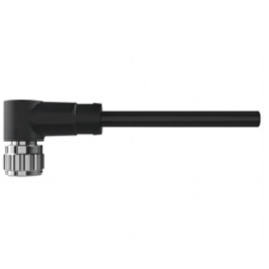 M8, female elbow, PUR drag chain with black cable