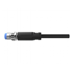 M8, straight head, PUR drag chain with black cable